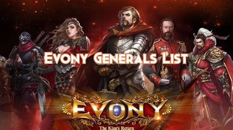 evony army generals list.